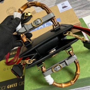 gucci diana 20x16cm black leather Bags