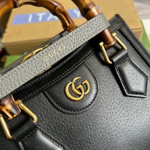 gucci diana 20x16cm black leather Bags
