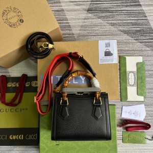 gucci diana 20x16cm black leather Bags