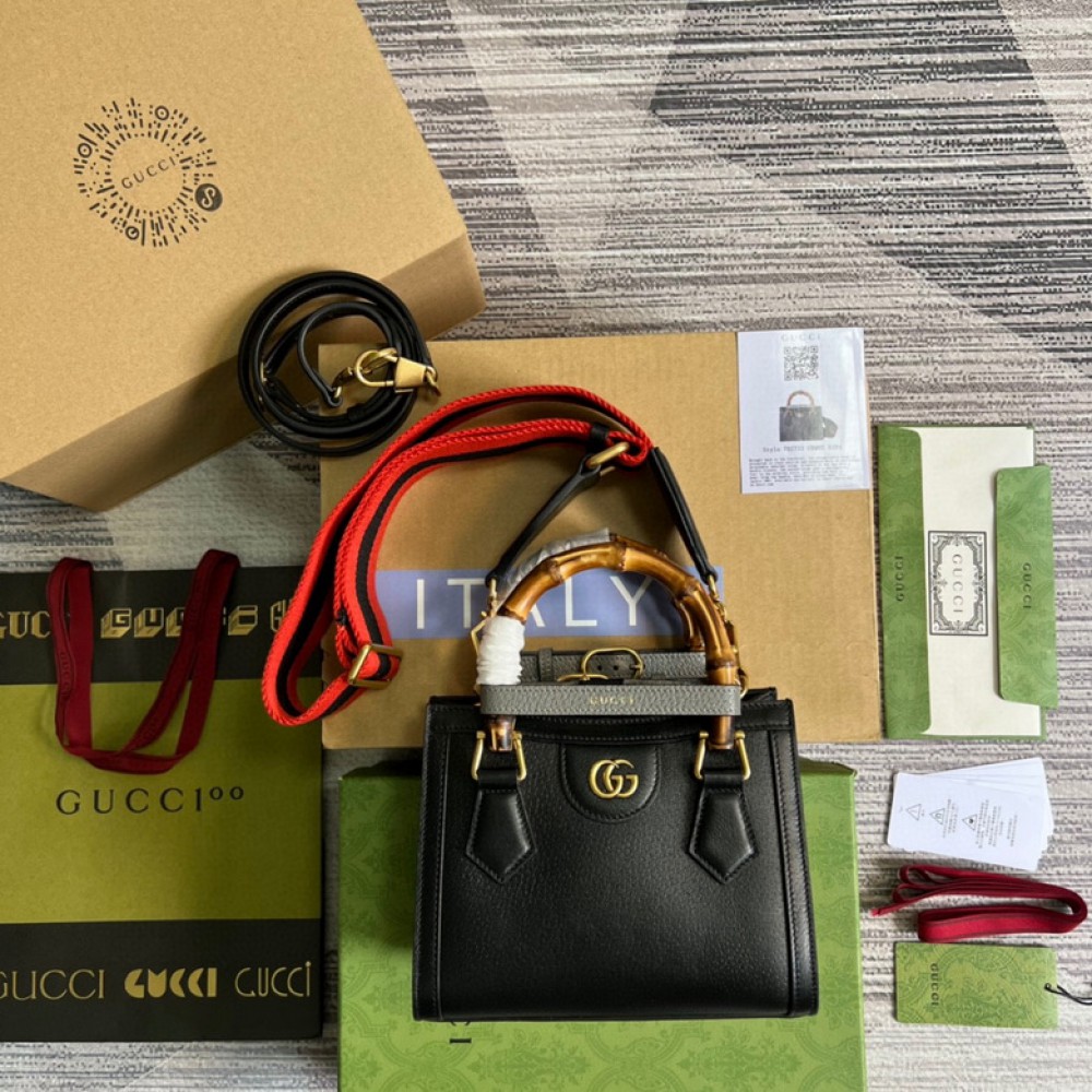 gucci diana 20x16cm black leather Bags