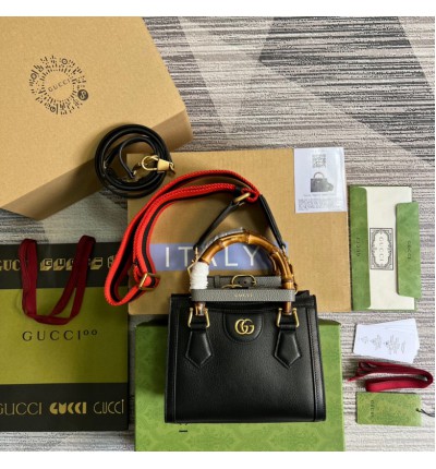 gucci diana 20x16cm black leather
