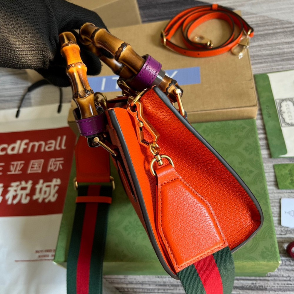 gucci diana 20x16cm orange leather Bags