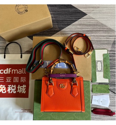 gucci diana 20x16cm orange leather
