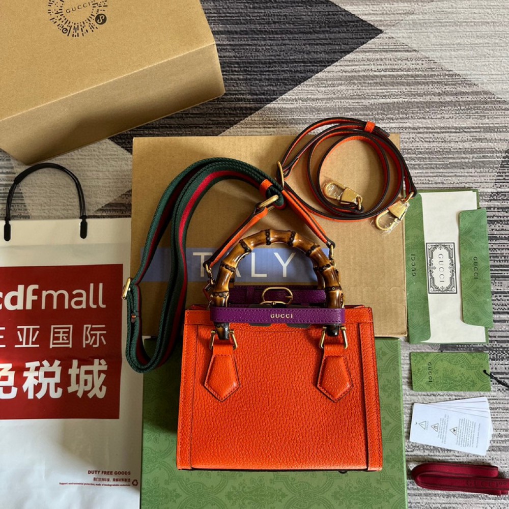 gucci diana 20x16cm orange leather Bags