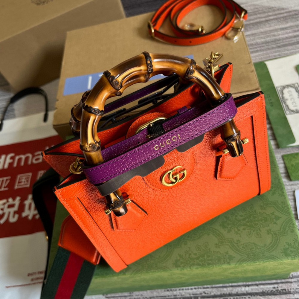 gucci diana 20x16cm orange leather Bags