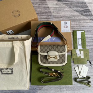 gucci horsebit 20.5x14.5cm white canvas0 Bags