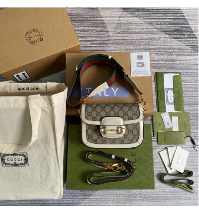gucci horsebit 20.5x14.5cm white canvas0