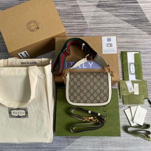 gucci horsebit 20.5x14.5cm white canvas0 Bags
