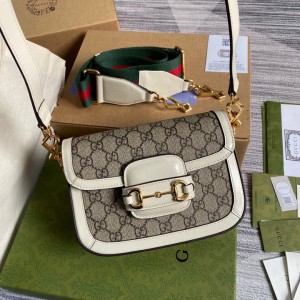 gucci horsebit 20.5x14.5cm white canvas0 Bags