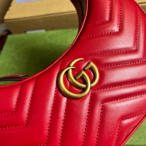 gucci marmont half moon 21x11x5 red leather Shoes