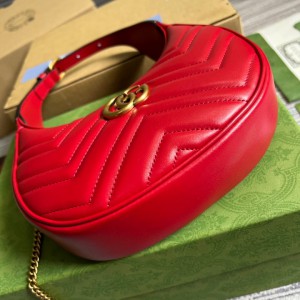 gucci marmont half moon 21x11x5 red leather Shoes