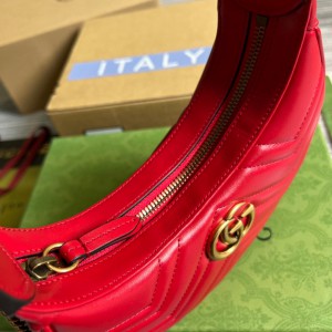 gucci marmont half moon 21x11x5 red leather Shoes