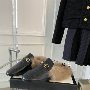 Gucci half slippers croc effect fur 36-42 Shoes