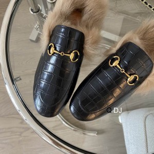 Gucci half slippers croc effect fur 36-42 Shoes
