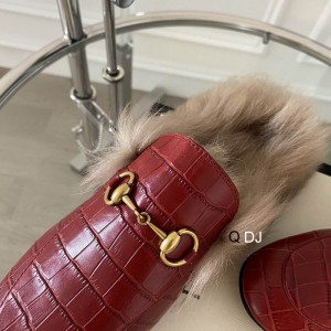 Gucci half slippers croc effect fur 36-42 Shoes