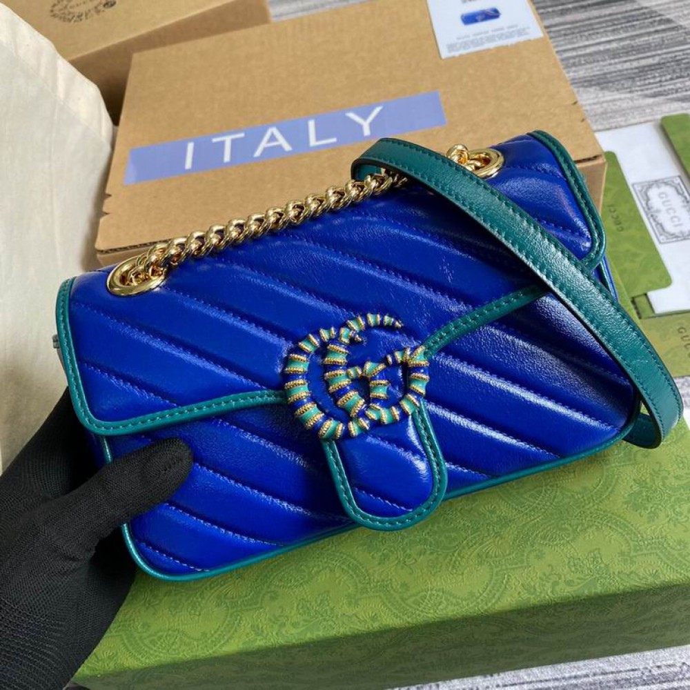 Gucci marmont 22cm blue Bags