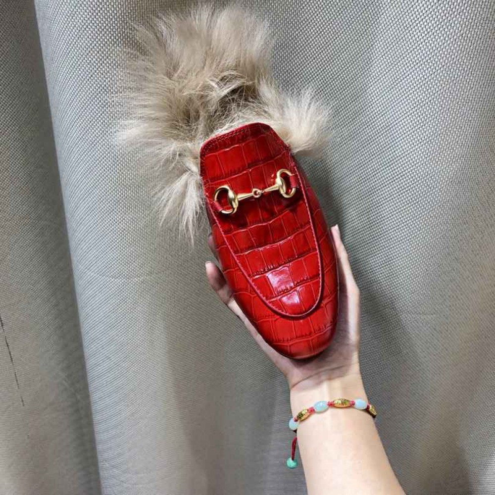 Gucci half slippers fur croc effect 36-43 Shoes