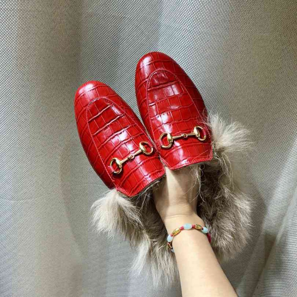Gucci half slippers fur croc effect 36-43 Shoes