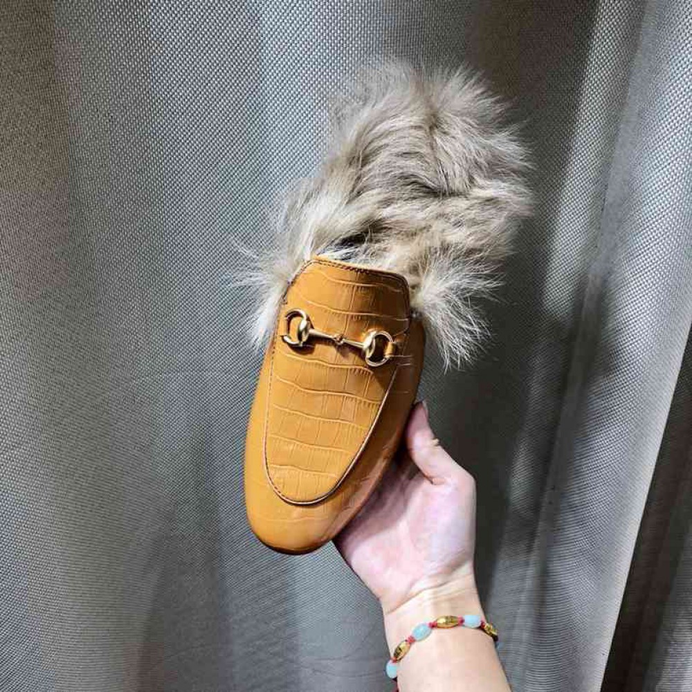 Gucci half slippers fur croc effect 36-43 Shoes