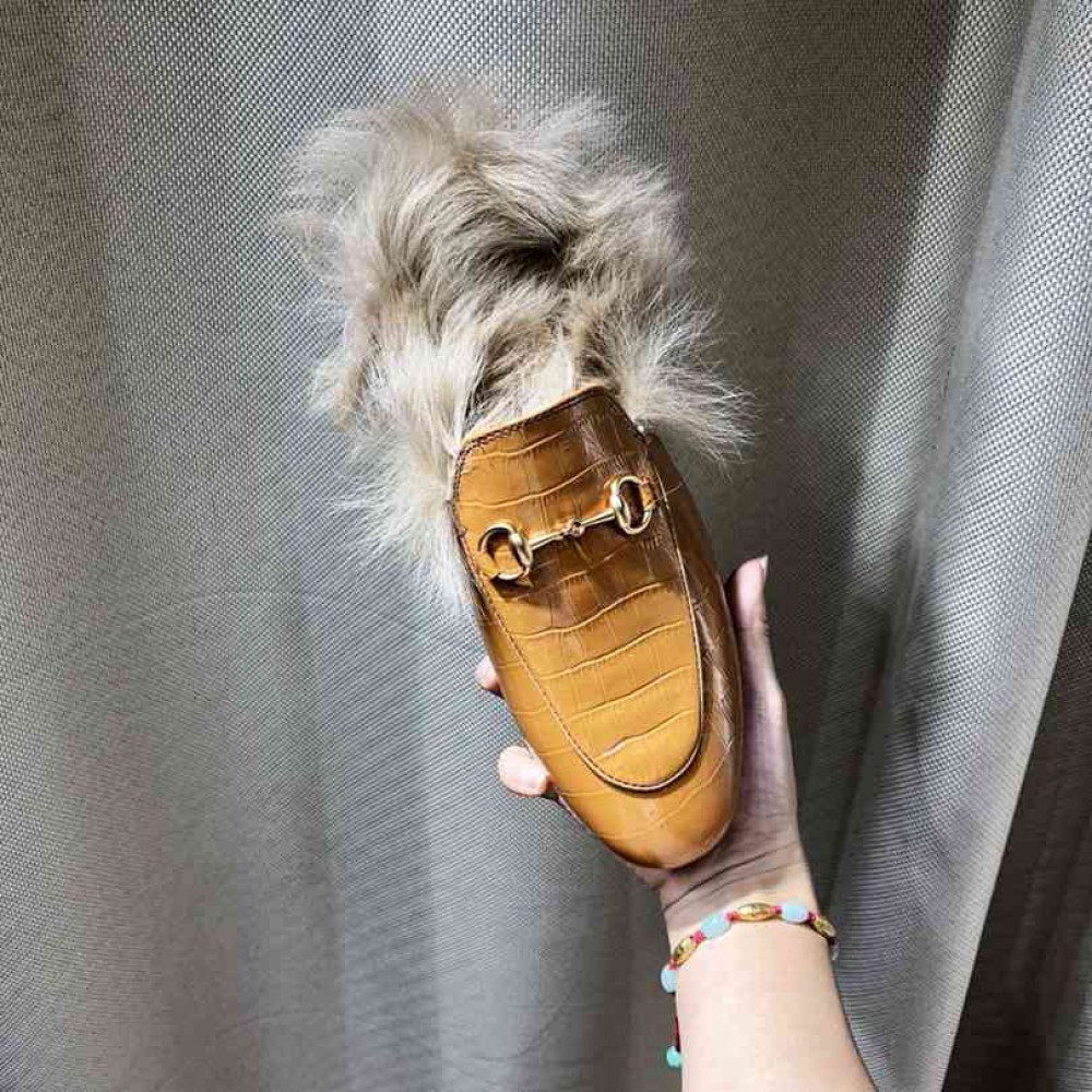 Gucci half slippers fur croc effect 36-43 Shoes