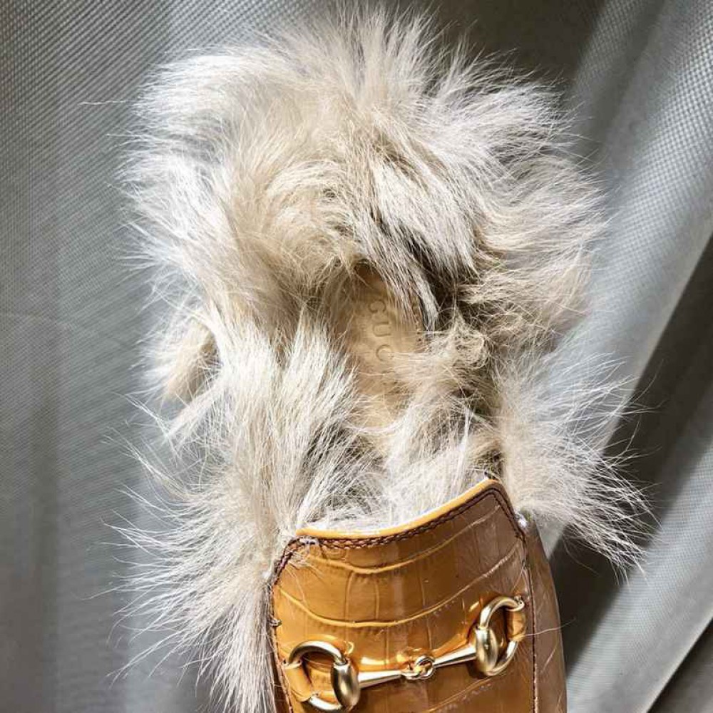 Gucci half slippers fur croc effect 36-43 Shoes