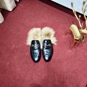 Gucci half slippers fur croc effect 36-43 Shoes
