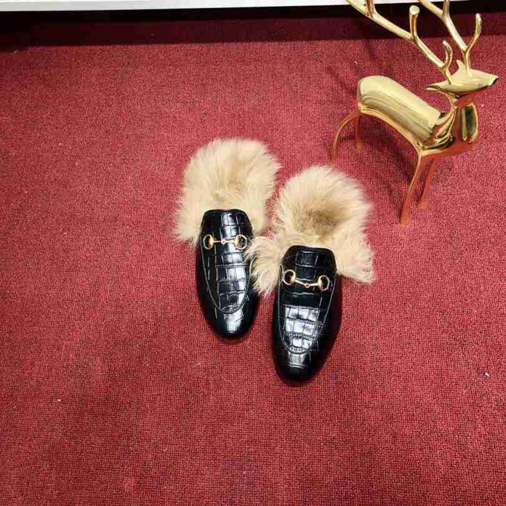 Gucci half slippers fur croc effect 36-43 Shoes