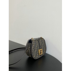 Fendi C'mon Brown FF jacquard fabric bag 21x15cm Bags