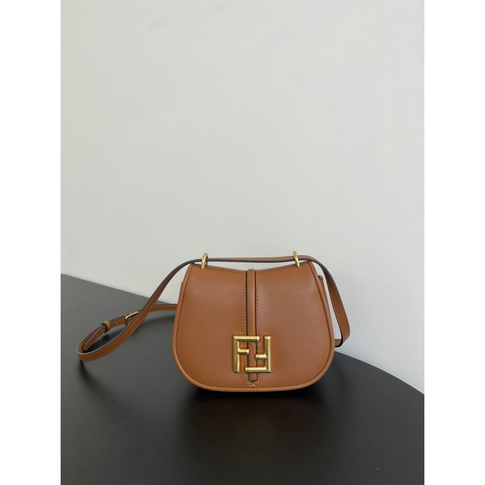 Fendi C'mon Brown FF jacquard fabric bag 21x15cm Bags