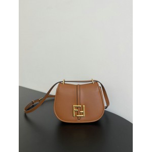 Fendi C'mon Brown FF jacquard fabric bag 21x15cm Bags