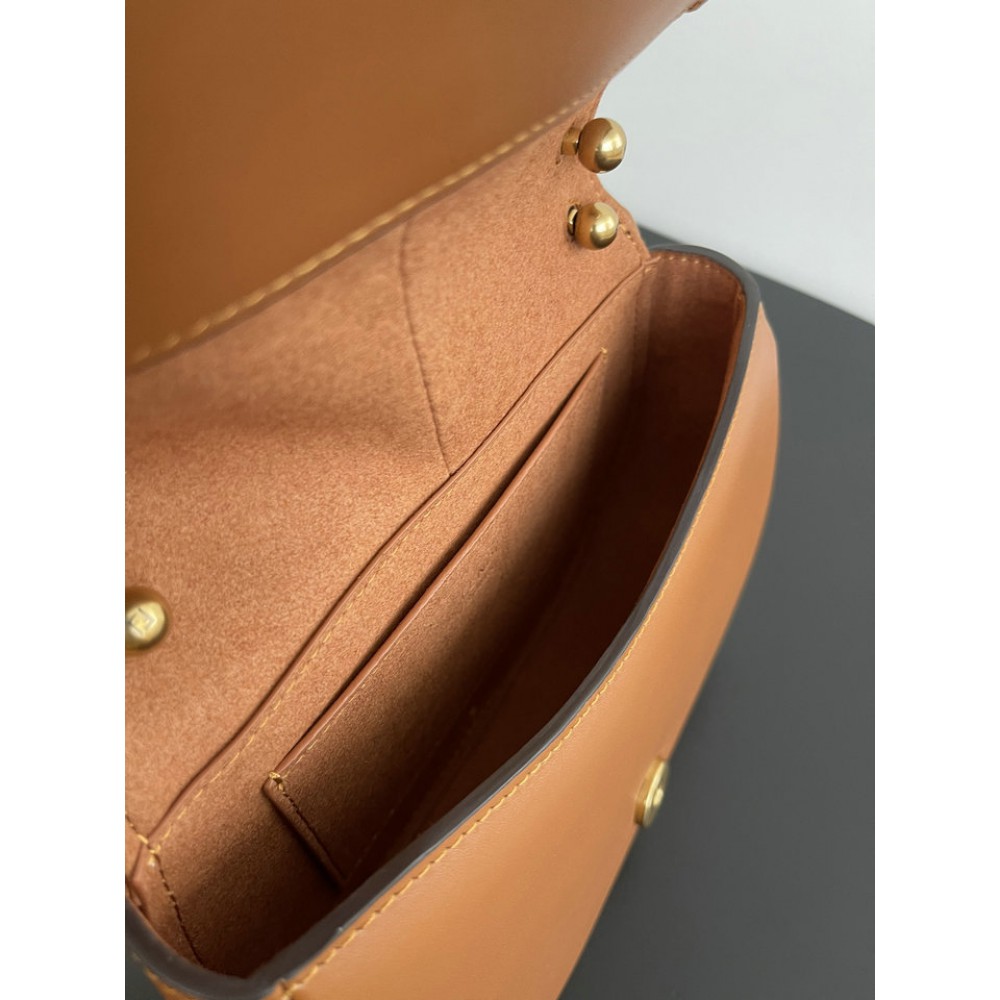 Fendi C'mon Brown FF jacquard fabric bag 21x15cm Bags