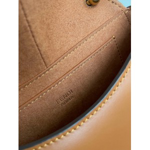 Fendi C'mon Brown FF jacquard fabric bag 21x15cm Bags