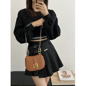 Fendi C'mon Brown FF jacquard fabric bag 21x15cm Bags