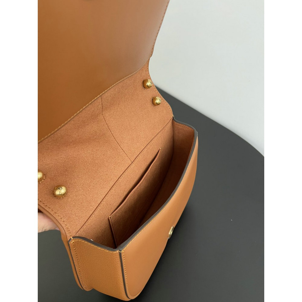 Fendi C'mon Brown FF jacquard fabric bag 25x7x20 cm medium Bags