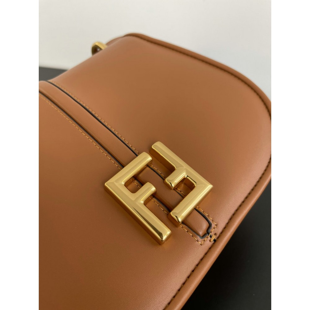 Fendi C'mon Brown FF jacquard fabric bag 25x7x20 cm medium Bags