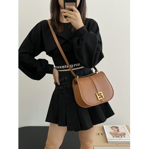 Fendi C'mon Brown FF jacquard fabric bag 25x7x20 cm medium Bags