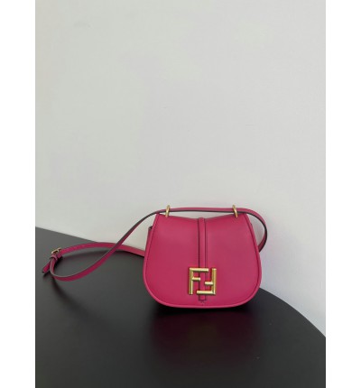 Fendi C'mon Brown FF jacquard fabric bag 21x15cm