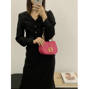 Fendi C'mon Brown FF jacquard fabric bag 21x15cm Bags