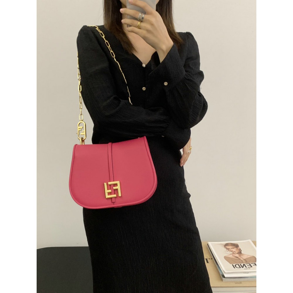 Fendi C'mon Brown FF jacquard fabric bag 25x7x20 cm medium Bags