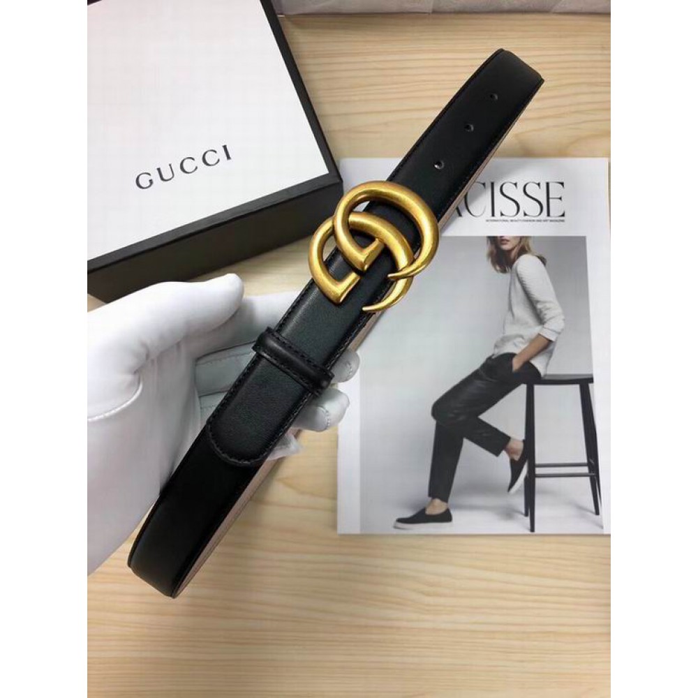 Gucci belt 3cm black gold 95-125cm Accesories