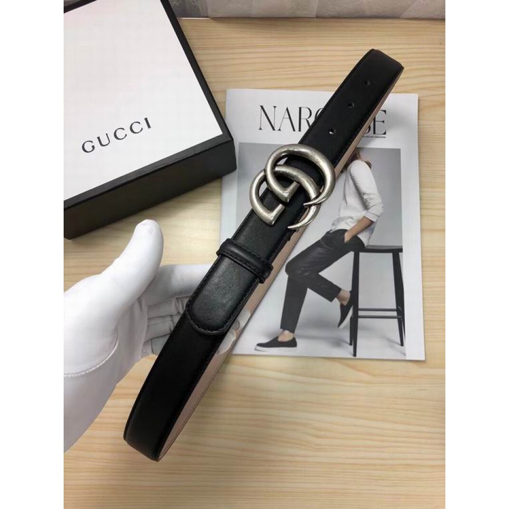 Gucci belt 3cm black silver 95-125cm Accesories