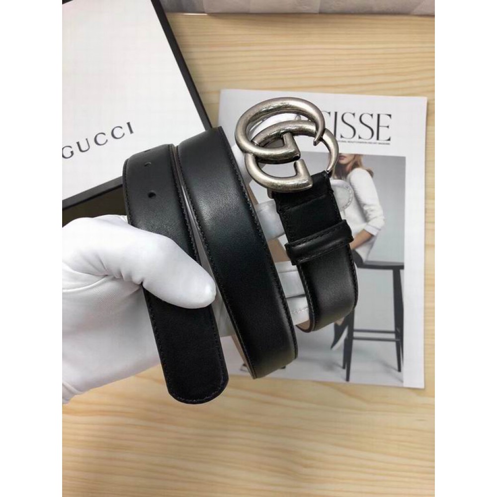 Gucci belt 3cm black silver 95-125cm Accesories