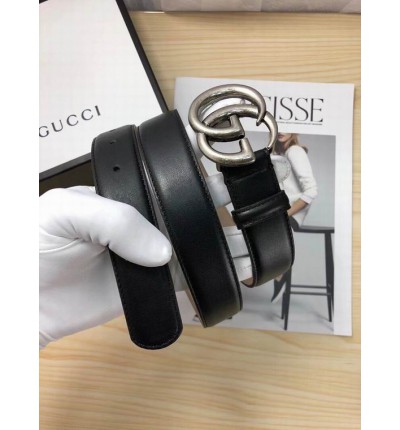 Gucci belt 3cm black silver 95-125cm