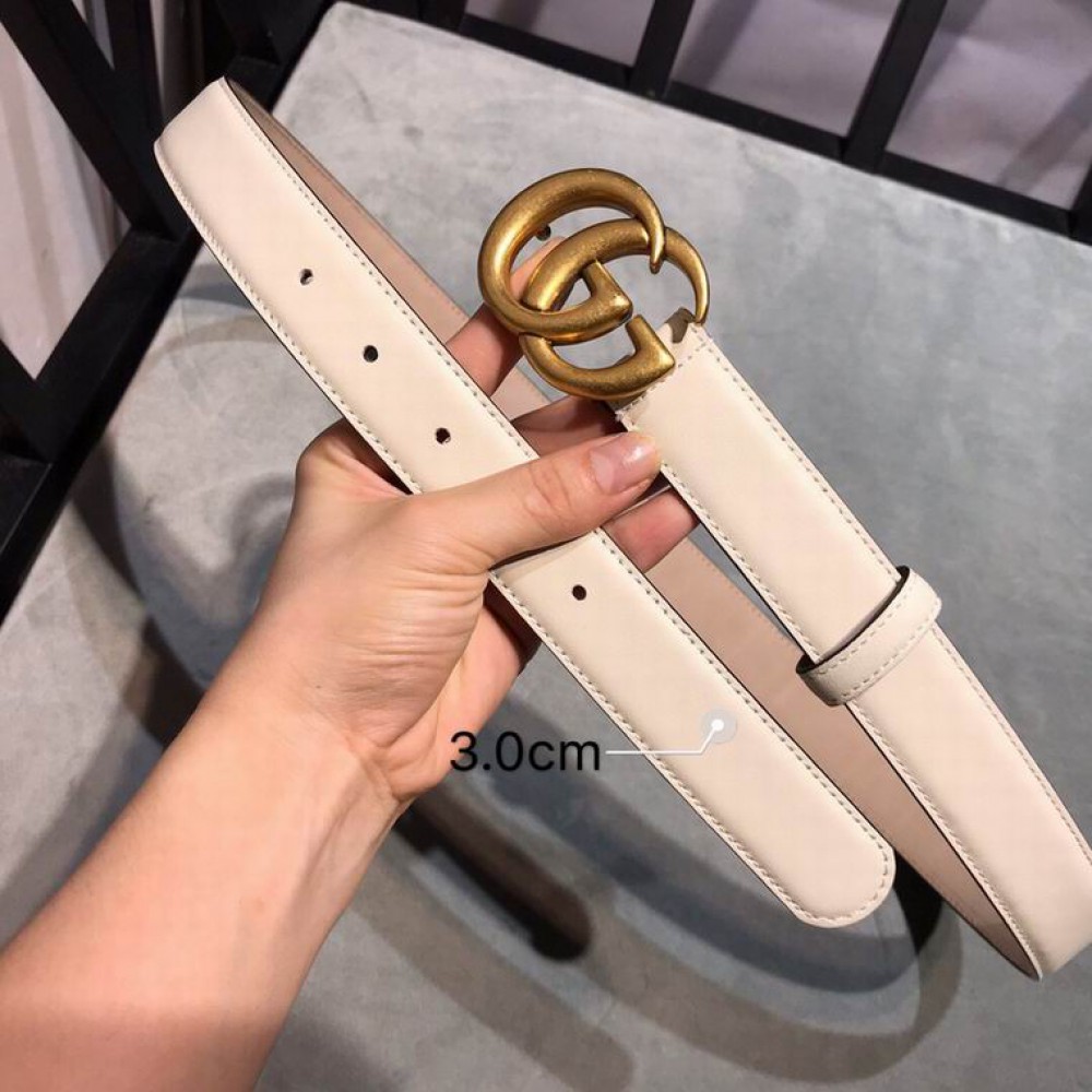 Gucci belt 3cm white gold 95-125cm Accesories
