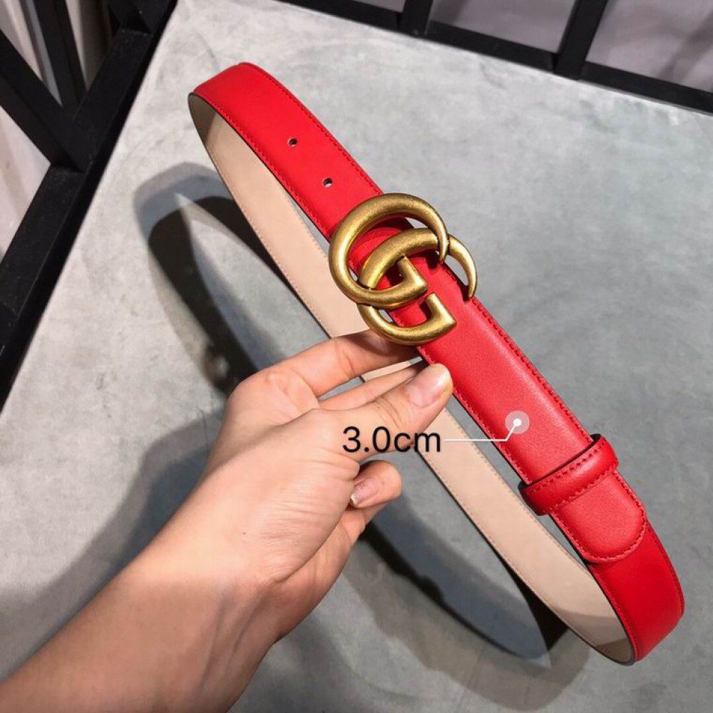 Gucci belt 3cm red gold 95-125cm Accesories