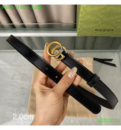 Gucci belt 2cm black gold