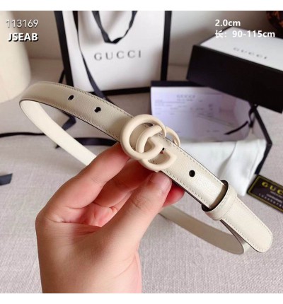Gucci belt 2cm total white 95-125cm
