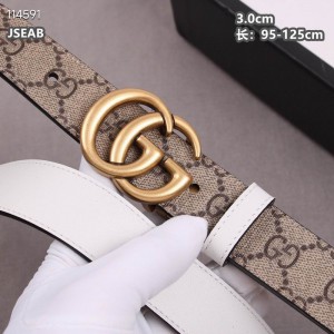 Gucci belt 3cm white-canvas double face 95-125cm Accesories