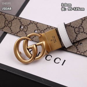 Gucci belt 3cm white-canvas double face 95-125cm Accesories