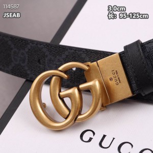 Gucci belt 3cm black-canvas black double face 95-125cm Accesories